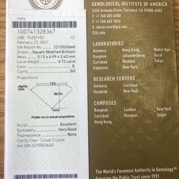 GIA 0.72 Carot Diamond Ring - Picture 12 of 15